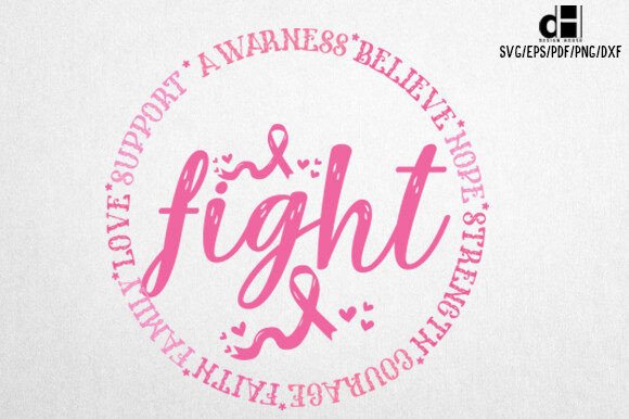 Breast Cancer Fight SVG Design