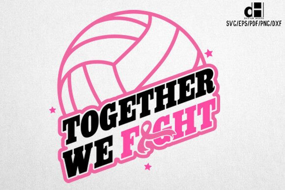 Breast Cancer Volleyball SVG Design