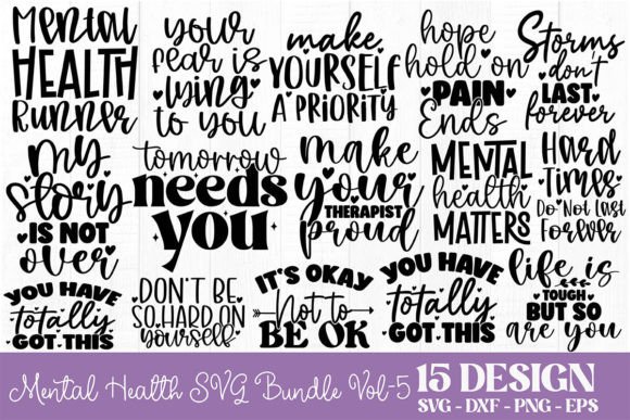 Mental Health SVG Bundle Vol-5